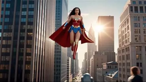 AI Video from prompt: DC Wonder woman superhero, 19 years old, 6'3" ta