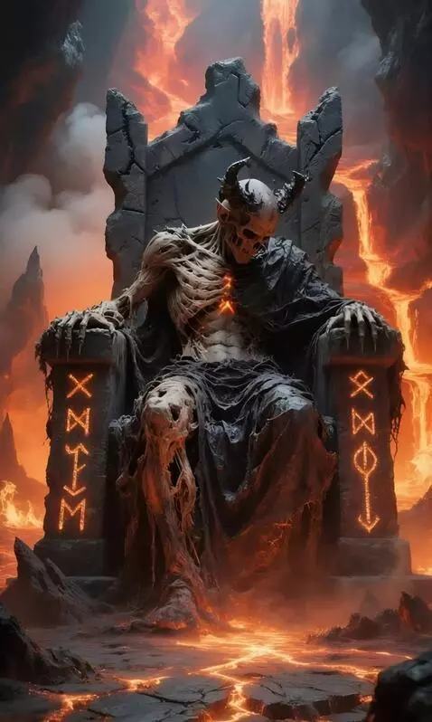 AI Video from prompt: A dead demon revives, regenerating flesh and reg