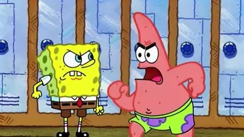 AI Video from prompt: A yellow sponge name spongebob and a pink starfi