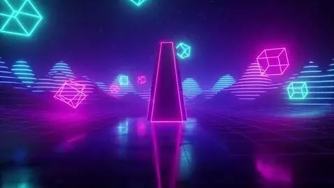 AI Video from prompt: Futuristic neon club scene at night, dynamic lig