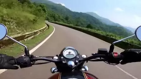 AI Video from prompt: POV motorcycle riding video, first-person view f