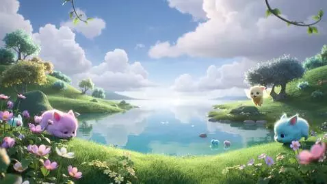 AI Video from prompt: A serene paradise of dreams featuring a tranquil