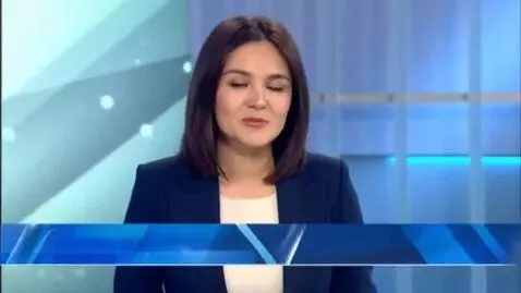 AI Video from prompt: professional TV news studio broadcast. A modern,