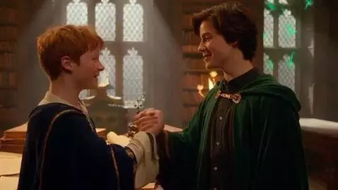 AI Video from prompt: Kiss beatween harry and draco