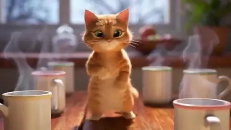 AI Video from prompt: Realistic 4K video: a ginger tabby cat is dancin
