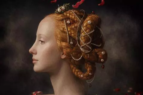 AI Video from prompt: bathing in a pool filled with rose petals. Cinem