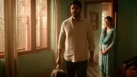 AI Video from prompt: A cinematic interior shot of a modest Indian hou