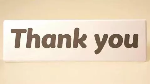 AI Video from prompt: Thank you sign with plain background