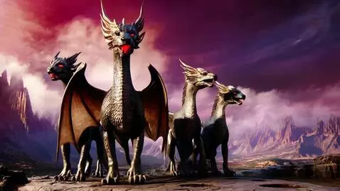 AI Video from prompt: Adorable Hyper-realistic hyper detailed Cerberus