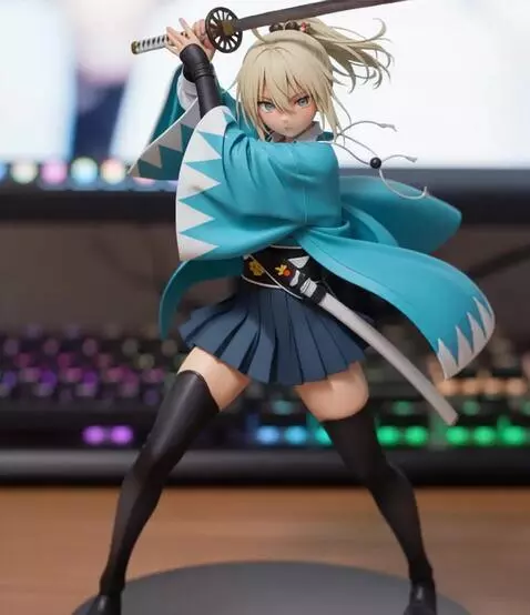 AI Video from prompt: She strikes down the japanese katana sword held 