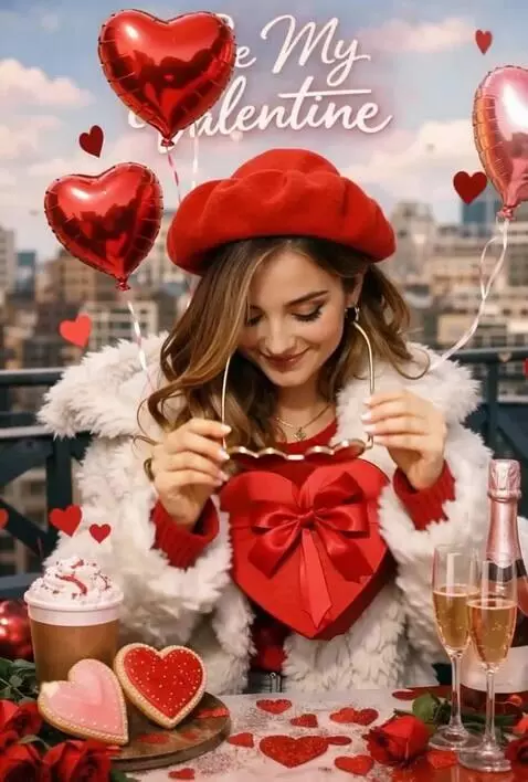 AI Video from prompt: The Girl fixes her hair, smiles and sends a kiss