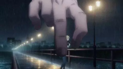 AI Video from prompt: Night. Heavy rain. A concrete bridge over a dark