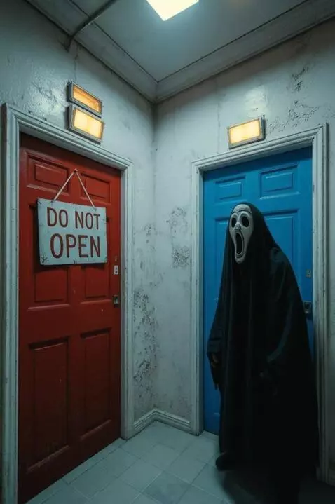 AI Video from prompt: Create video. Camera is slowly moving to red doo