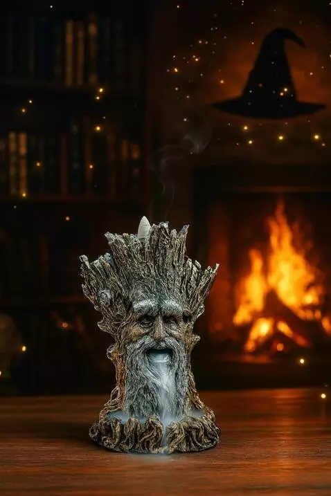 AI Video from prompt: Cinematic close-up of a static wooden statue of 