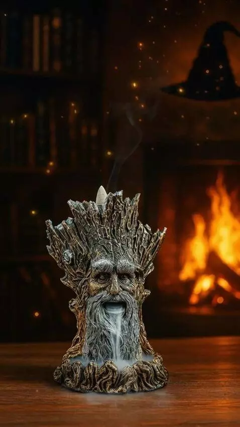 AI Video from prompt: Cinematic close-up of a static wooden statue of 