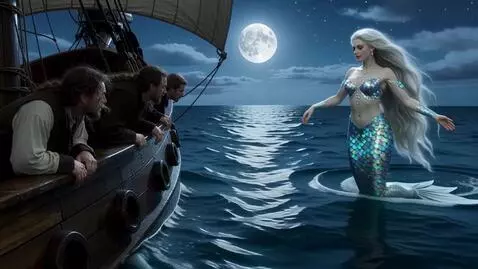 AI Video from prompt: a ethereal mermaid has sailors in her trance