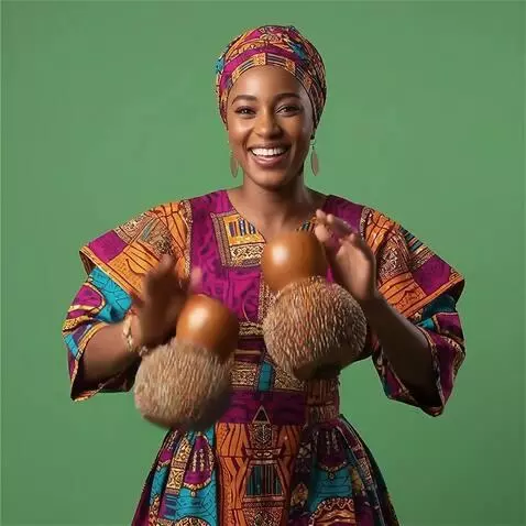 AI Video from prompt: a beautiful brown skin african girl plays an afr