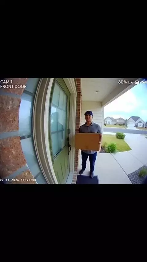 AI Video from prompt: A realistic doorbell security camera footage sty