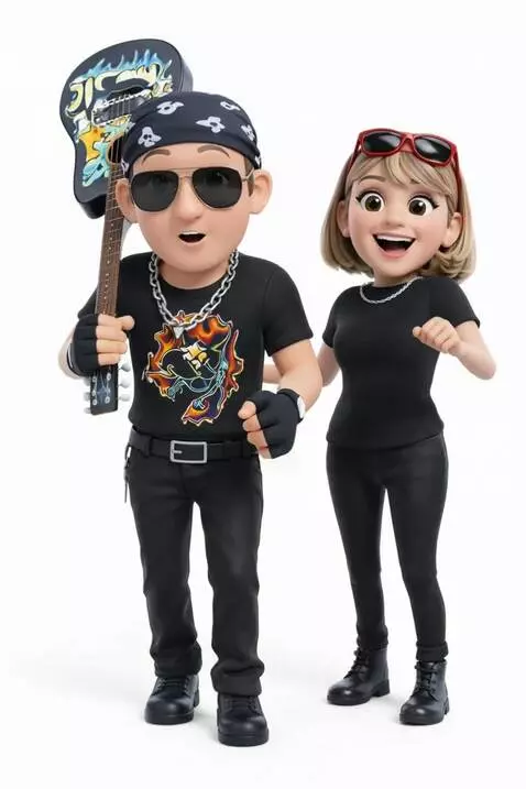 AI Video from prompt: Young people play guitar, sing and dance