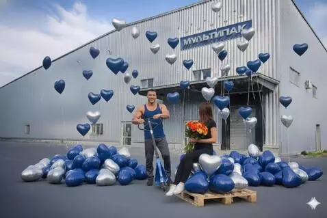 AI Video from prompt: The balls sway gently in the wind and the man wa