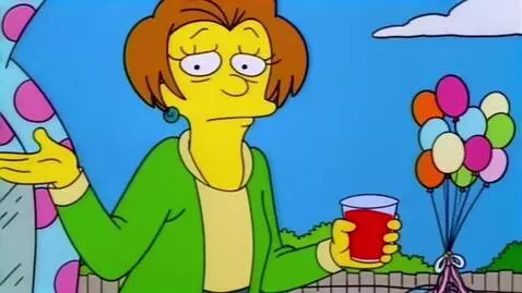 AI Video from prompt: Edna Krabappel Wears Princess Edna Says "Ha!!!!"
