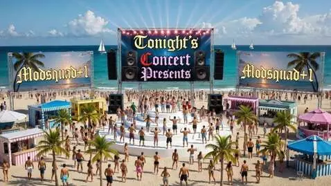 AI Video from prompt: All the people on the beach and shoreline dancin