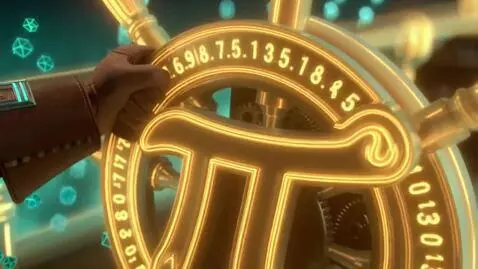 AI Video from prompt: Cinematic wide shot, a futuristic pirate ship ma