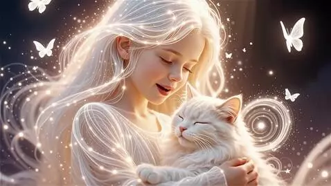 AI Video from prompt: A profile of a girl tenderly holding a sleeping 