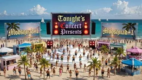 AI Video from prompt: People on the beach dancing. The people on the w