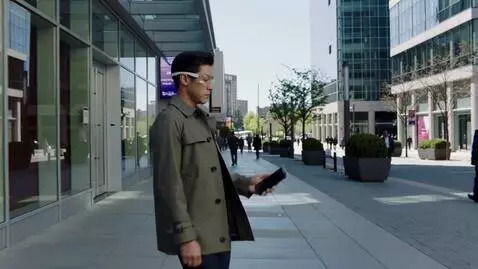 AI Video from prompt: walking somewhere in the world with, AI glasses,