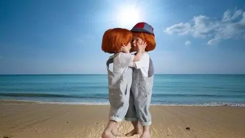 AI Video from prompt: two boys with ginger hair,angry fight,pinching t