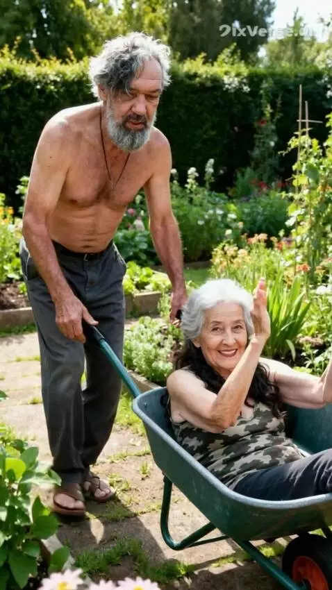 AI Video from prompt: Realistic video. Grandfather and grandmother dan