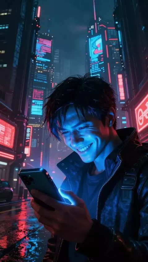 AI Video from prompt: Cinematic close-up of a stylish man in a dark fu