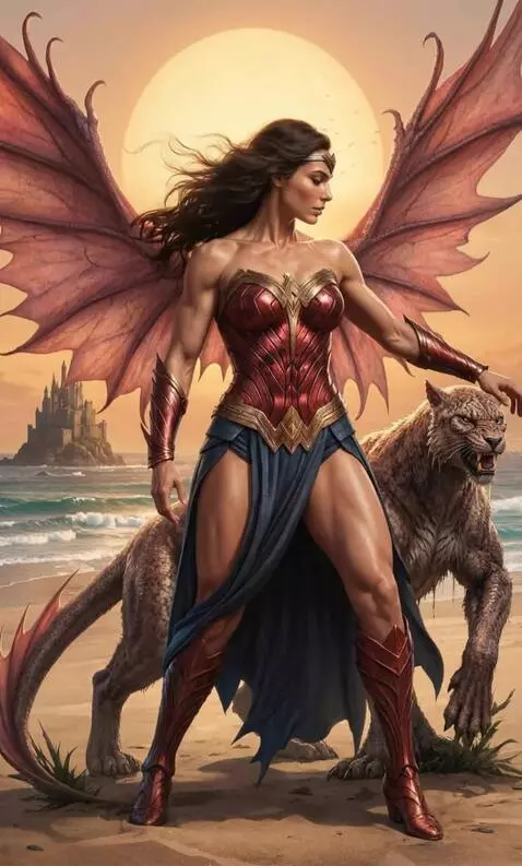 AI Video from prompt: The girl strokes the dragon's head (showing thei