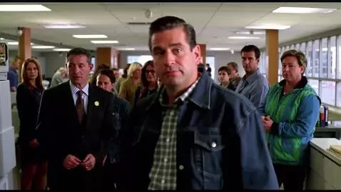 AI Video from prompt: A female journalist approaches Chuck Norris, who