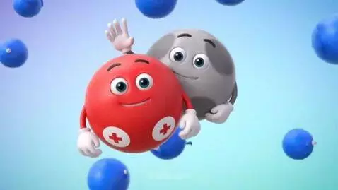 AI Video from prompt: The gray ball says that it has no charge, and th