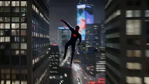 AI Video from prompt: spiderman in black suit fighting against iron ma
