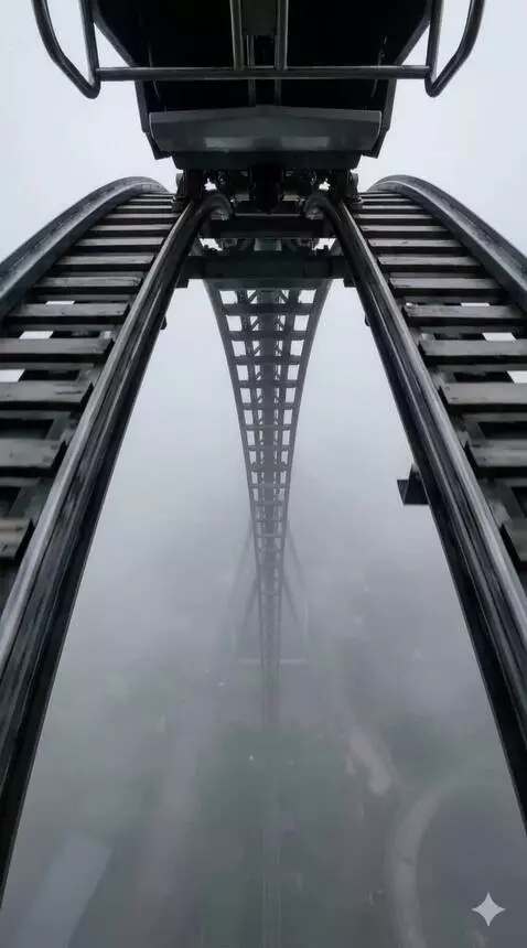 AI Video from prompt: Camera tilts down aggressively into the fog, sim