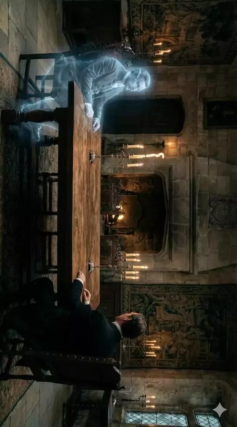 AI Video from prompt: The translucent figure flickers in and out of ex