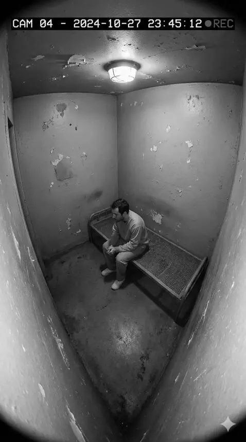 AI Video from prompt: The walls visibly push slowly inward, making the