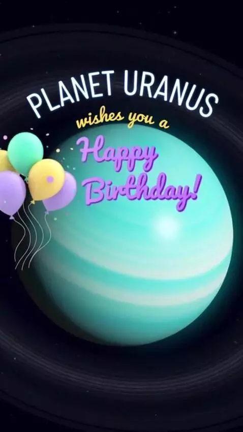 AI Video from prompt: Planet Uranus wishes you a happy birthday!