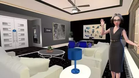 AI Video from prompt: Make the avatar wave and make the ceiling fan an