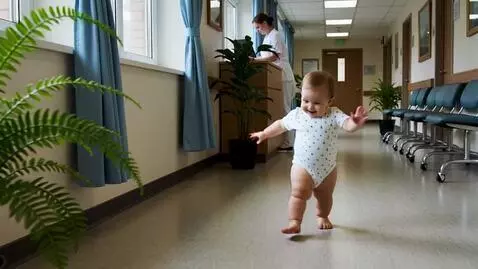 AI Video from prompt: The baby run in the hospital