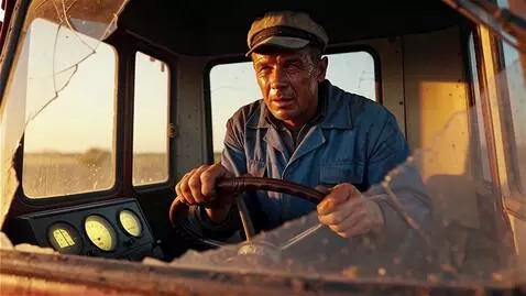 AI Video from prompt: Sunset over an unplowed field, a beautiful golde