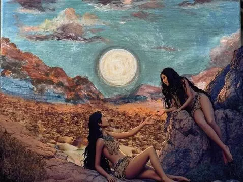 AI Video from prompt: 2  Native American girls  enjoy a conversation a