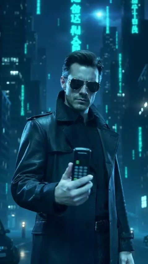 AI Video from prompt: Generate a character Neo from the Matrix holding