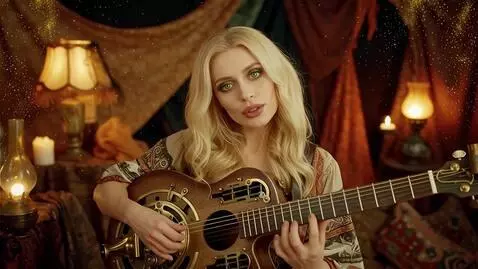 AI Video from prompt: The video features a beautiful, blonde woman wit