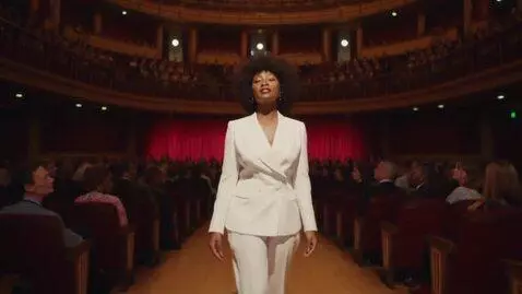 AI Video from prompt: A 29-year-old woman from Sierra Leone walks thro