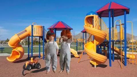 AI Video from prompt: Toddler boys fight,grabbing each others hands