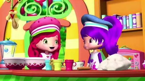 AI Video from prompt: Strawberry Shortcake and Cherry Jam are making C